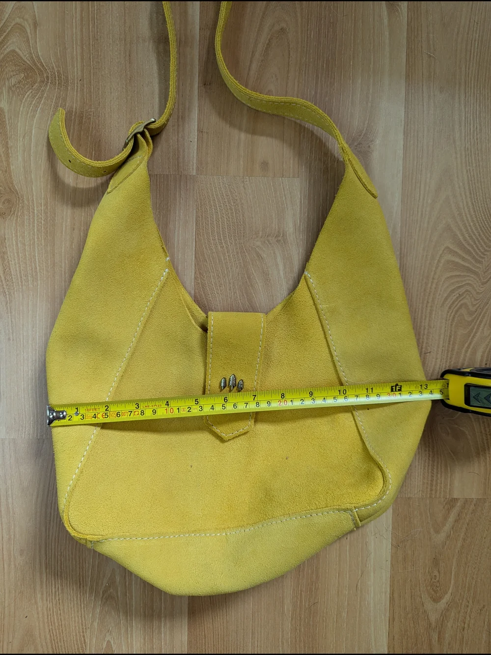 Portland Leather Goods Yellow Suede Hobo Bag Slouchy Crossbody